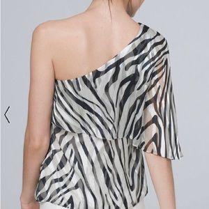 WHBM off the shoulder top, side zipper sz 12